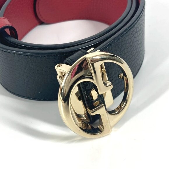 GUCCI 450000 Double G logo buckle Accessories belt Leather Red/Black main image 8